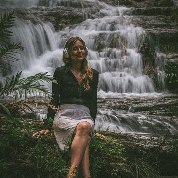 Individual using Luvia in nature